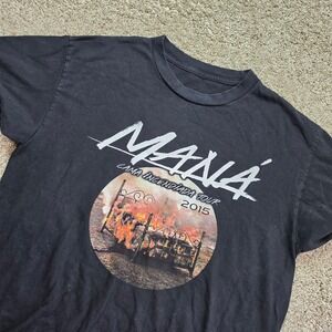 Mana Cama Incendiada Tour 2015 T-Shirt Mens Large Black Latin Rock Band Tee